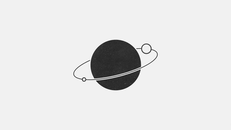 Simple Planet Minimalist Laptop Art Wallpaper