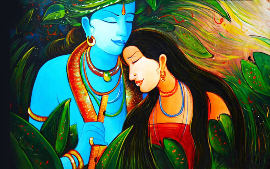 Simple Radha And Krishna 4k Wallpaper