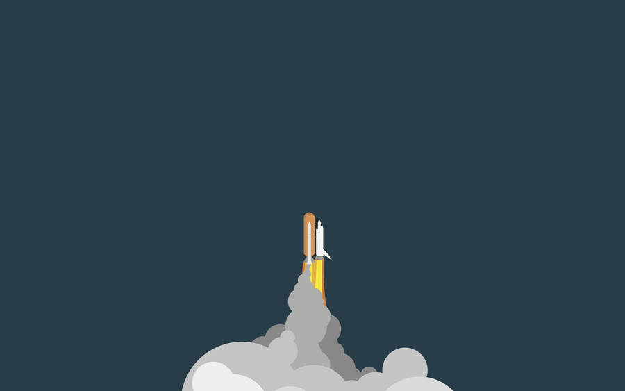 Simple Retro Rocket Launching Wallpaper