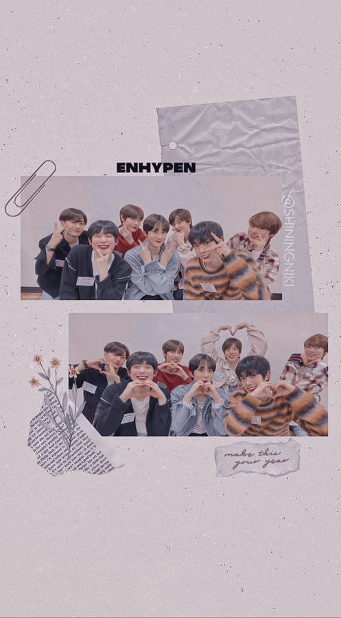 Simple Scrapbook Enhypen Aesthetic Wallpaper