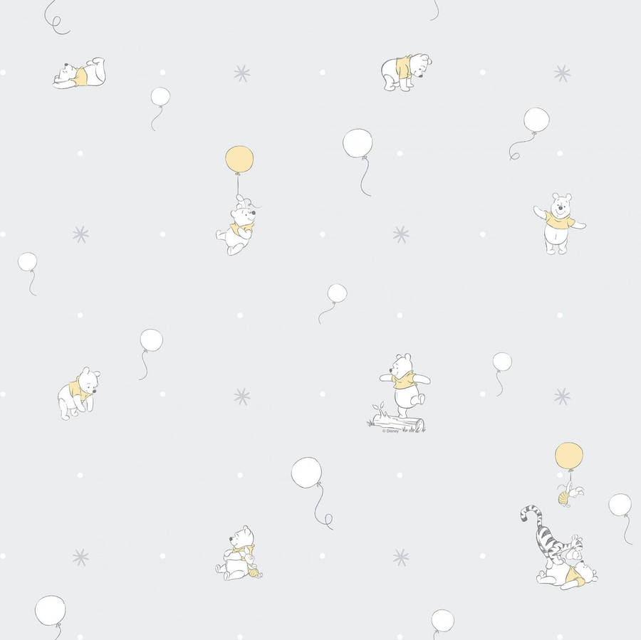 Simple Winnie The Pooh Playing Wallpaper