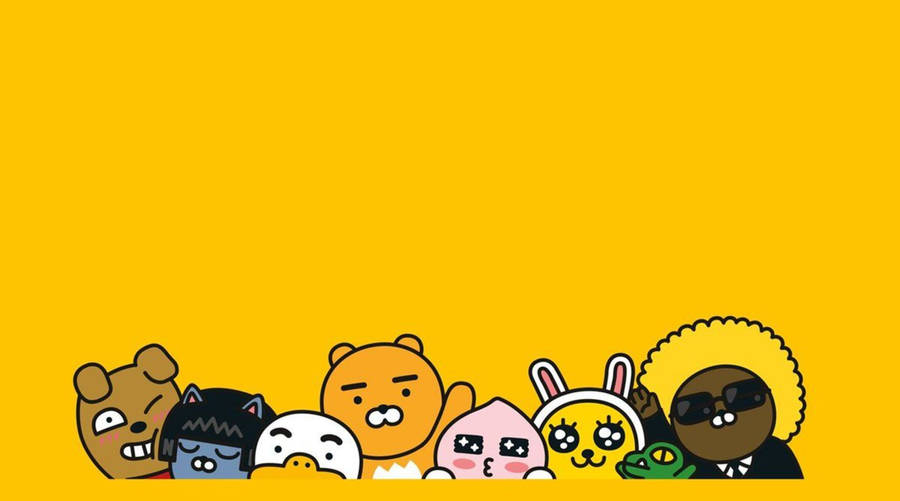 Simple Yellow Kakao Friends Wallpaper