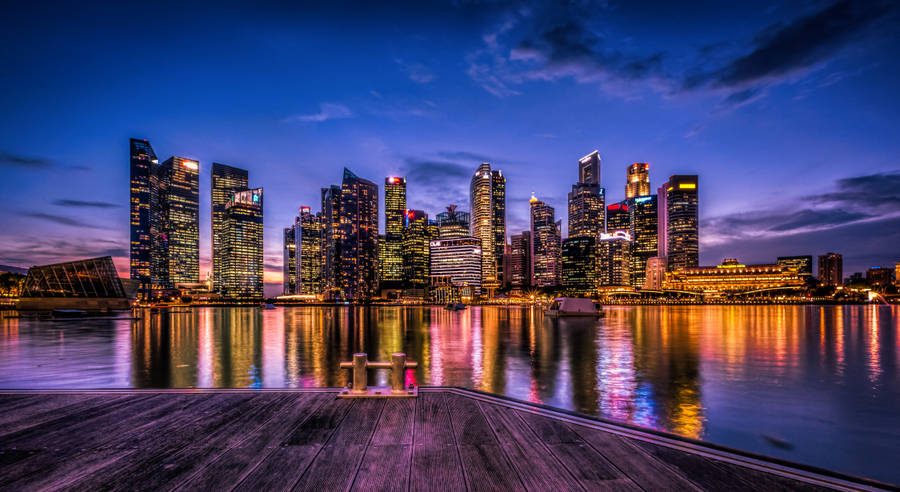 Singapore City Lights Wallpaper