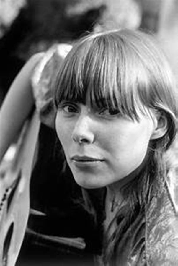 Singer Joni Mitchell Black And White Wallpaper