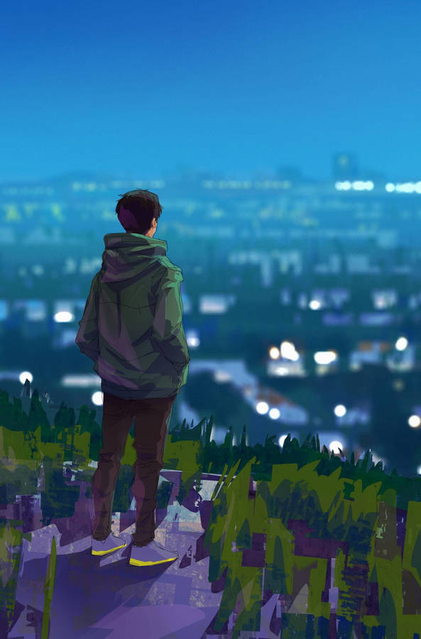 Single Boy Looking In The City Wallpaper