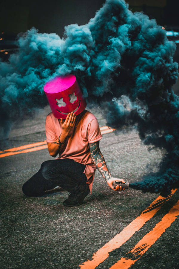 Single Boy With Pink Bucket Head Wallpaper