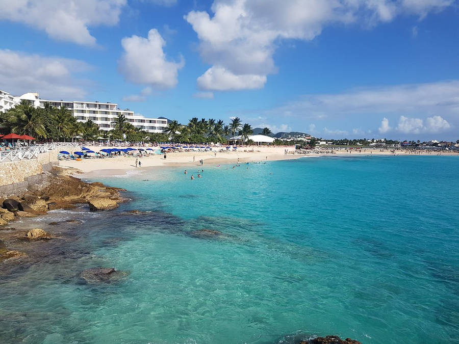 Sint Maarten Beach At Summer Wallpaper