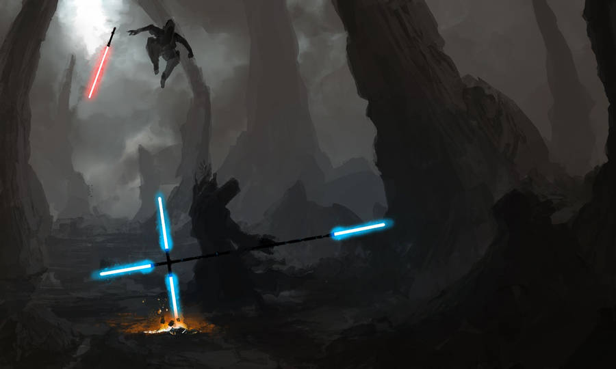 Sith And Jedi Battle Wallpaper