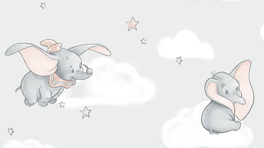 Sitting And Flying Dumbo Wallpaper