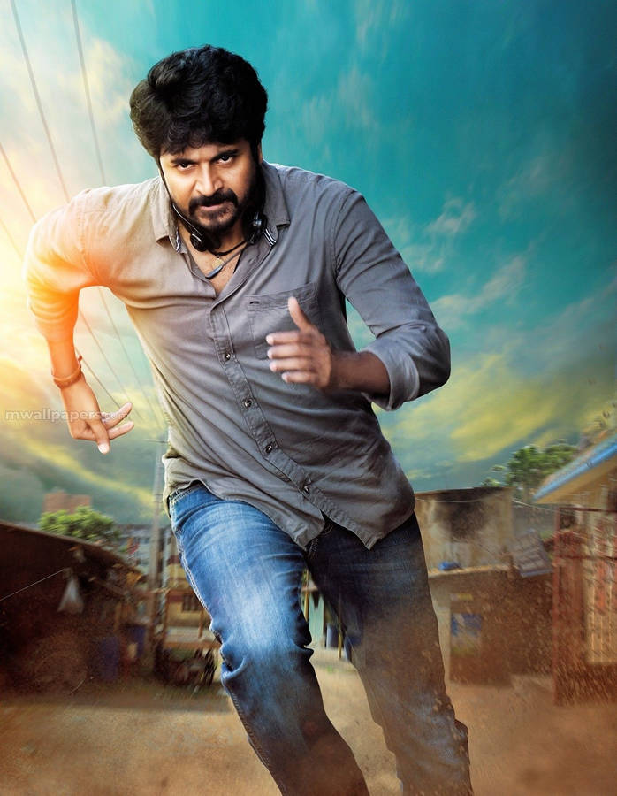 Sivakarthikeyan Running In Neighborhood Wallpaper