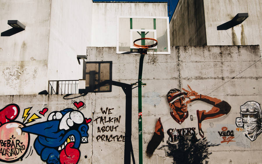 Sixers Iverson Wall Graffiti Wallpaper