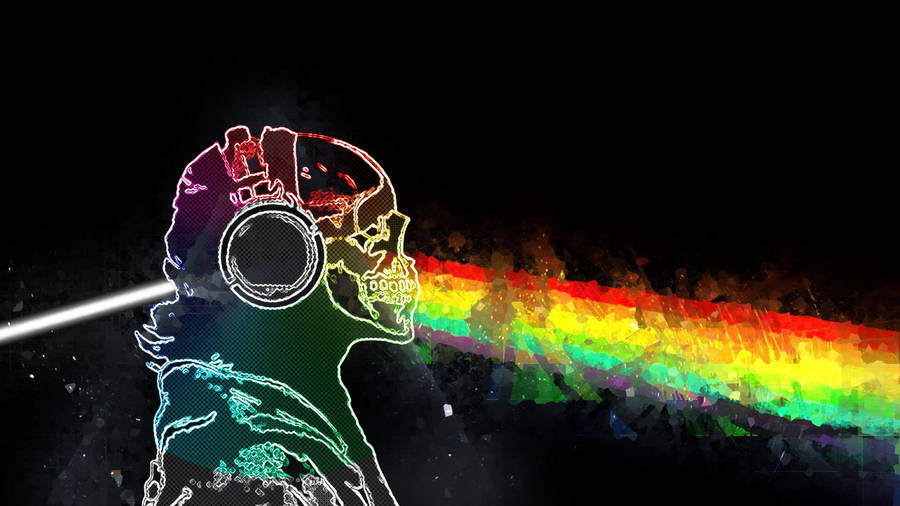 Skeleton Rainbow Prism Wallpaper