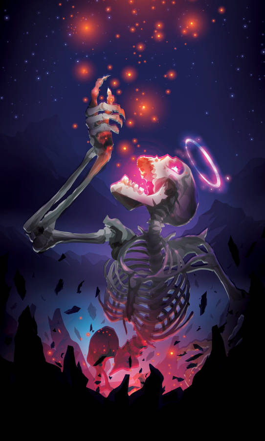 Skeleton Starry Shine Wallpaper