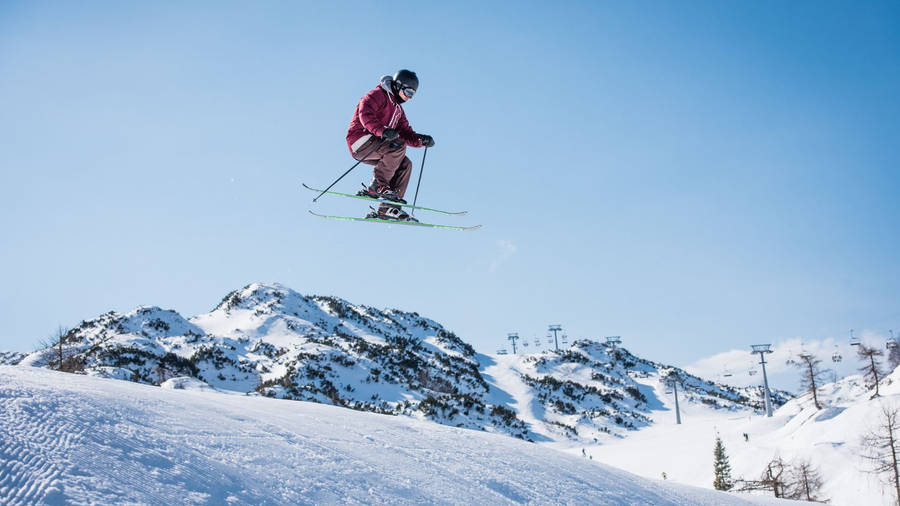 Ski Jumping Man Floating Wallpaper