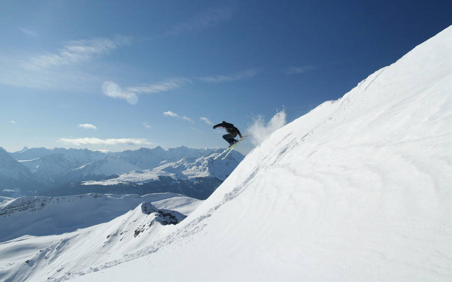 Skiing White Snow Wallpaper