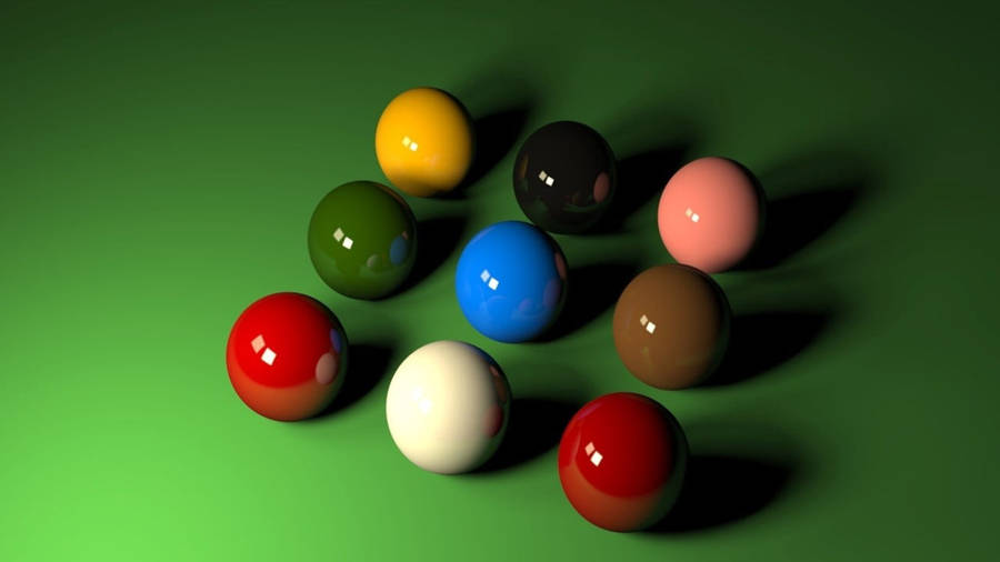 Skillfully Aligned Snooker Balls In A Linear Pattern Wallpaper