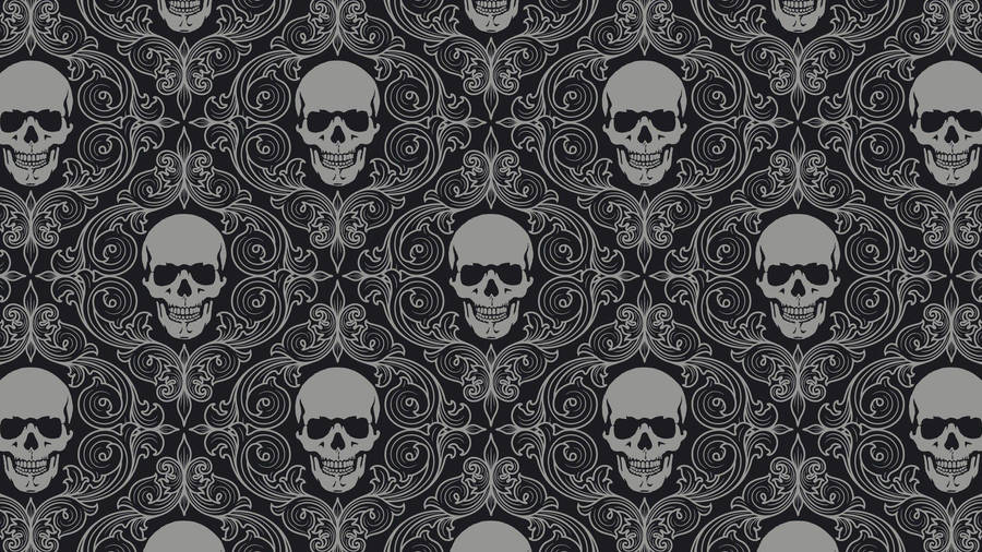 Skull Pattern Paisley Print Wallpaper