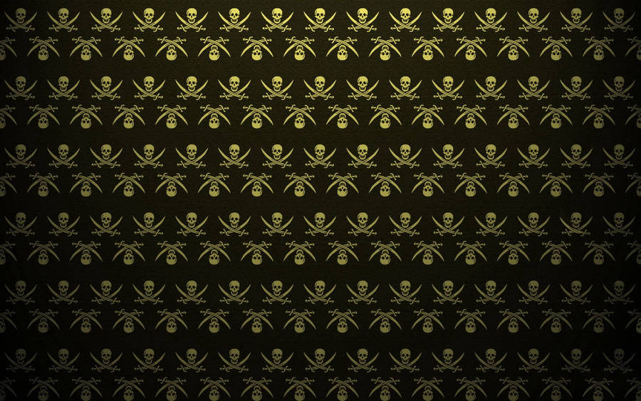 Skull Pirate Logo Pattern Wallpaper