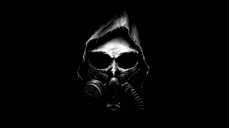 Skull With Respirator Dark 4k Wallpaper