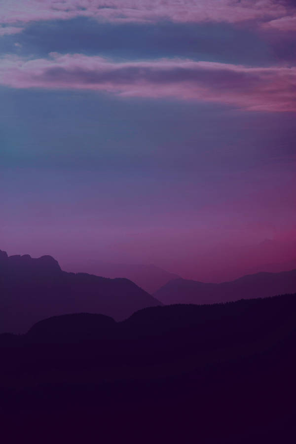 Sky Mountains Dark Purple Iphone Wallpaper