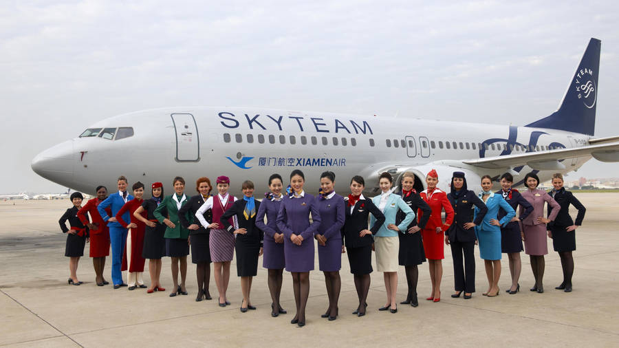 Sky Team Xiamen Air Flight Attendant Wallpaper