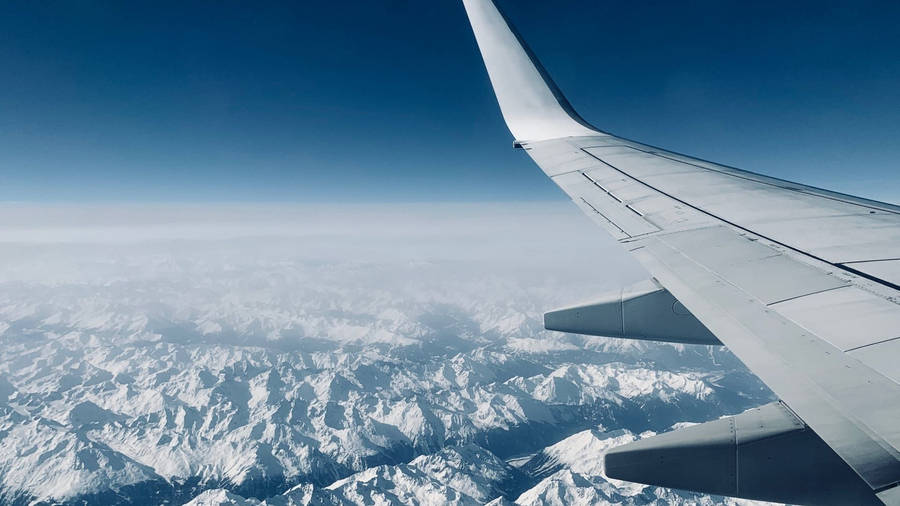 Sky View In Airplane Wallpaper