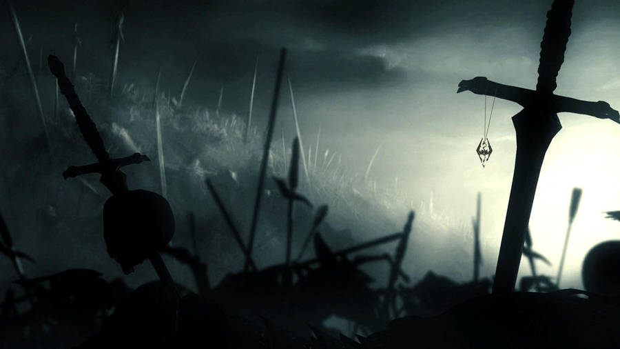 Skyrim Warrior Battlefield Wallpaper