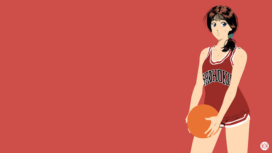 Slam Dunk Haruko Digital Art Wallpaper