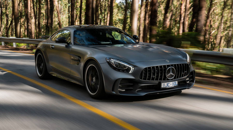 Sleek Amg Gtr In Matte Black Wallpaper