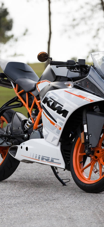 Sleek White And Orange Ktm Iphone Wallpaper