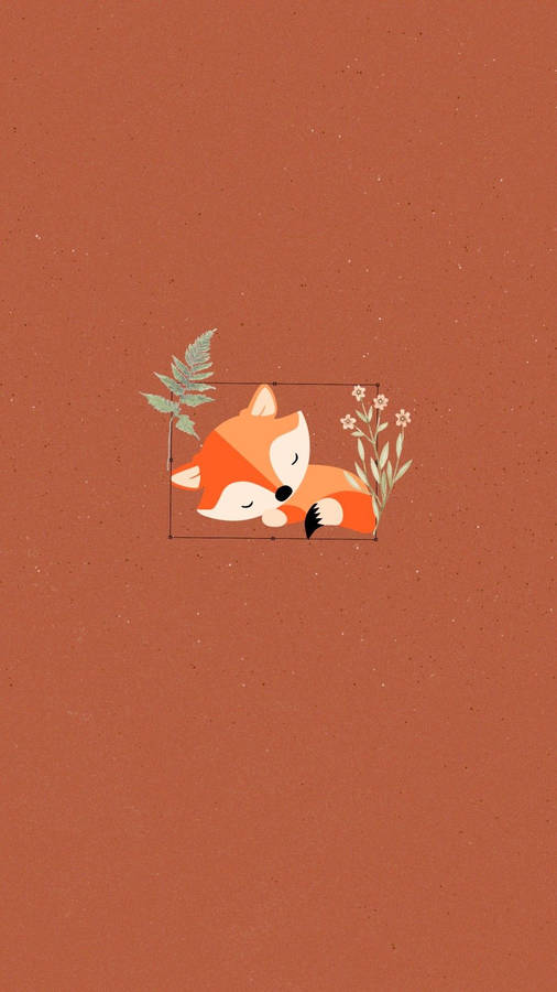 Sleeping Baby Fox Graphic Wallpaper