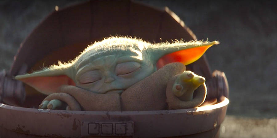Sleeping Baby Yoda Wallpaper