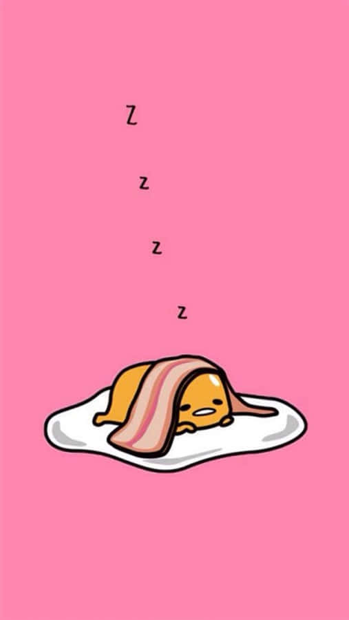 Sleeping Bacon Cartoonon Pink Background Wallpaper