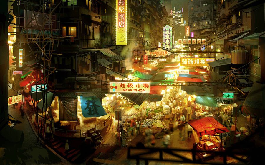 Sleeping Dogs Night Market Wallpaper