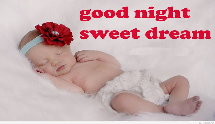 Sleeping Newborn Good Night Wish Wallpaper