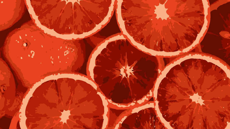 Sliced Blood Oranges Pattern Wallpaper