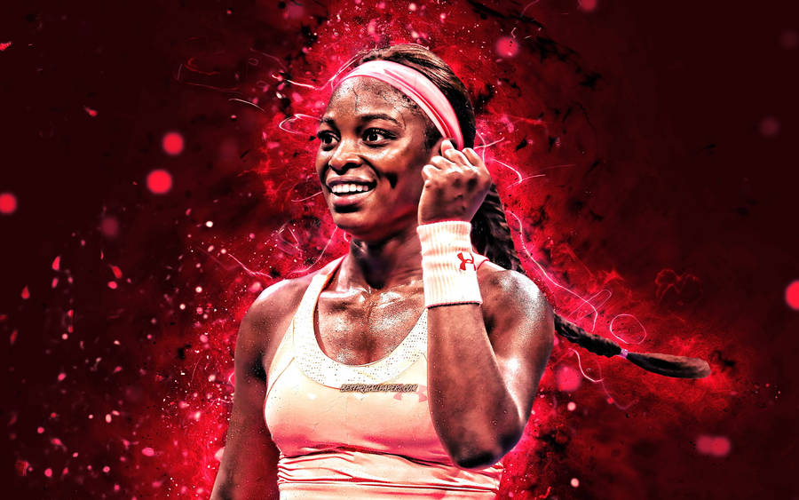 Sloane Stephens Red Fan Art Wallpaper