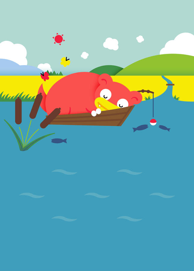 Slowpoke On Boat Portrait Wallpaper