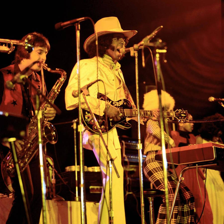 Sly And The Family Stone Stage Performance Wallpaper