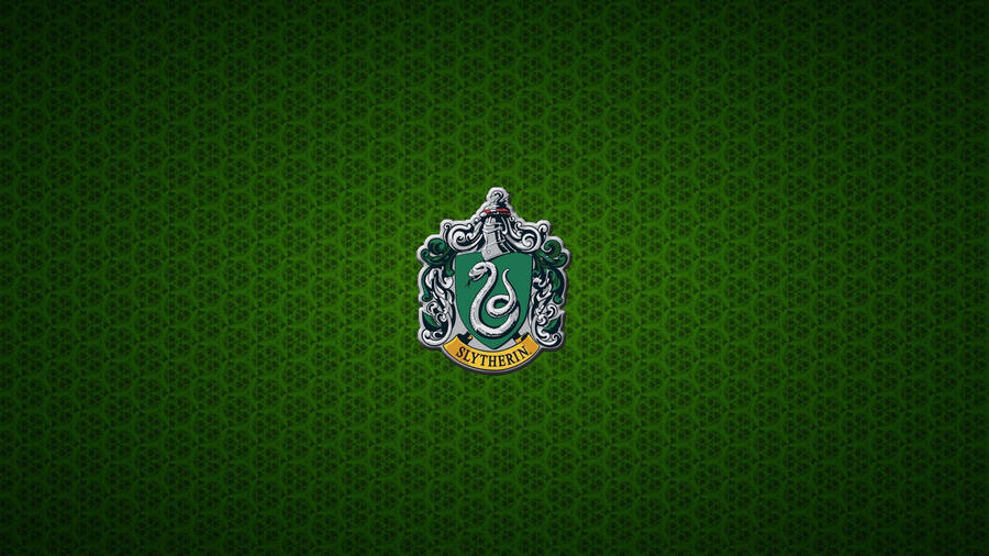 Slytherin Crest Green Knit Wallpaper