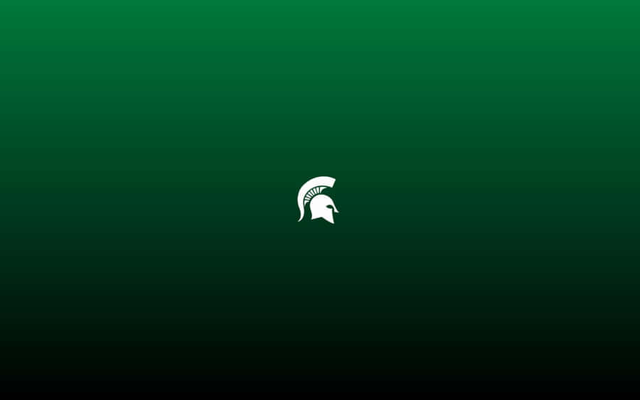 Small Michigan State Spartans Logo Green Background Wallpaper