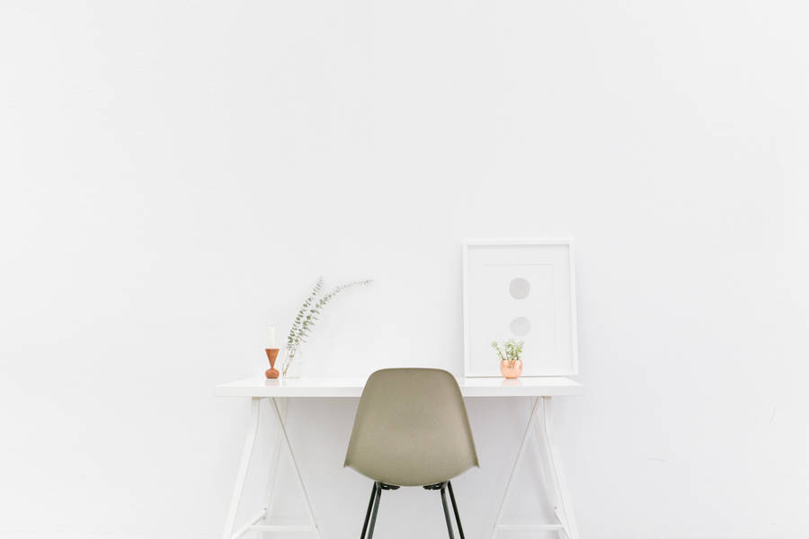 Small Table On White Background Wallpaper