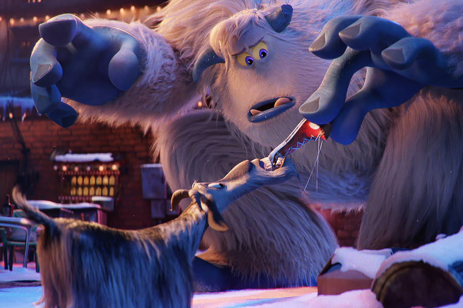 Smallfoot Migo Fighting With Goat Wallpaper