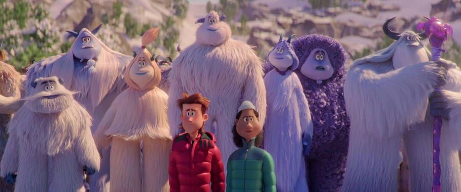 Smallfoot Yetis With Human Wallpaper