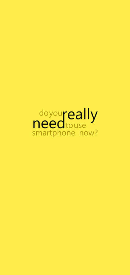 Smartphone Usage Question Yellow Background Wallpaper