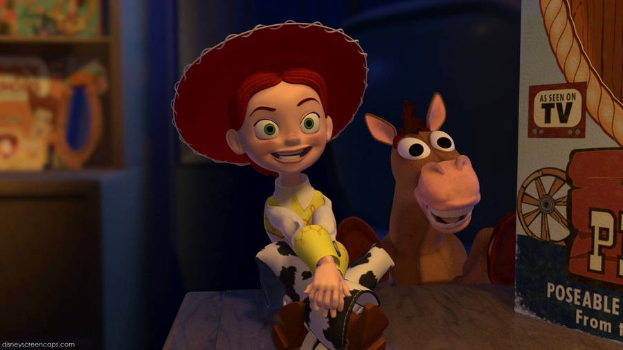 Smiling Jessie And Bullseye Toy Story Wallpaper