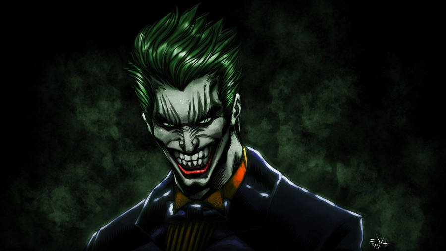 Smiling Joker Digital Art Wallpaper