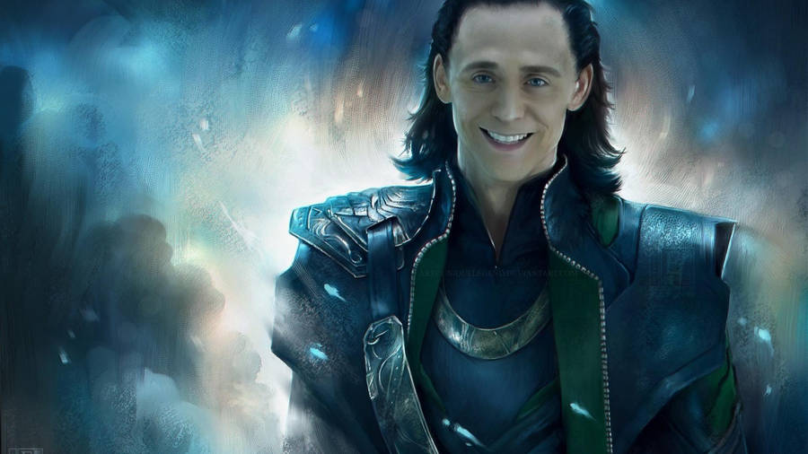 Smiling Loki Pastel Artwork Wallpaper