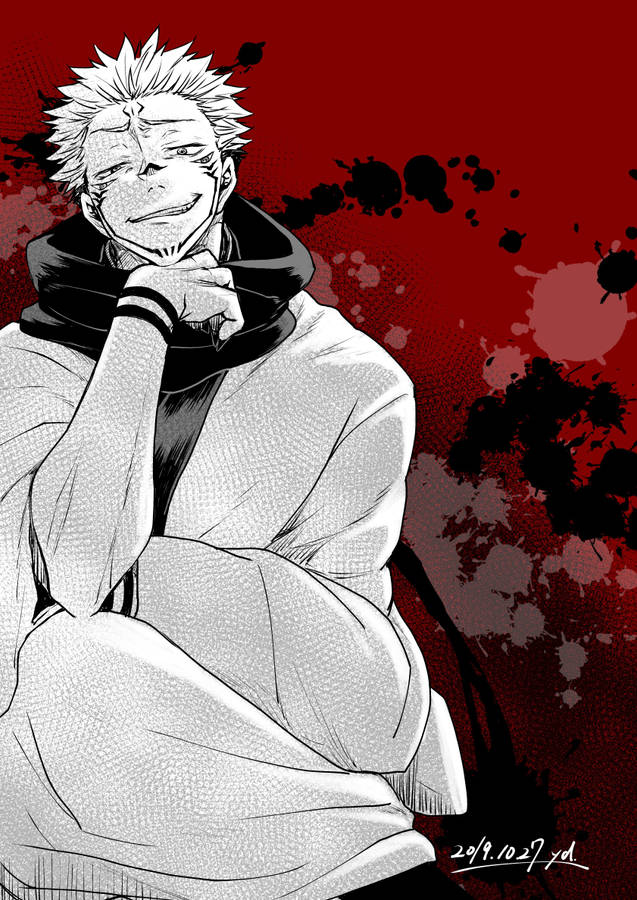 Smiling Sukuna In Jujutsu Kaisen Wallpaper