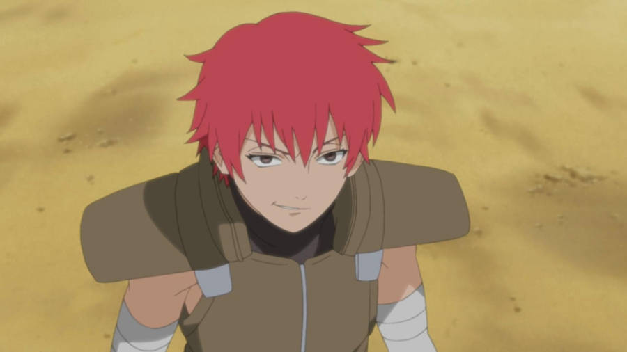 Smirking Red Haired Sasori Wallpaper